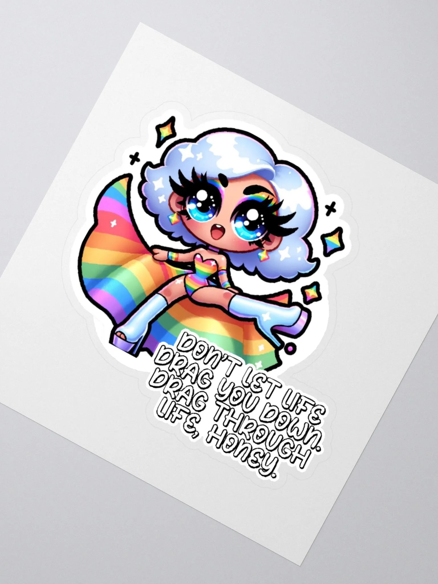 Drag Queen Sticker Moto Sticker-My Fabulous Self Sticker-LGBTQIA+ Sticker-Rainbow Sticker product image (6)