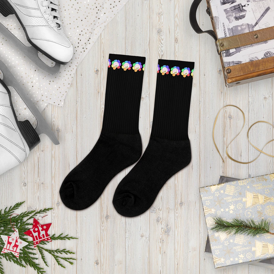 Black Flower Stripe Socks product image (16)