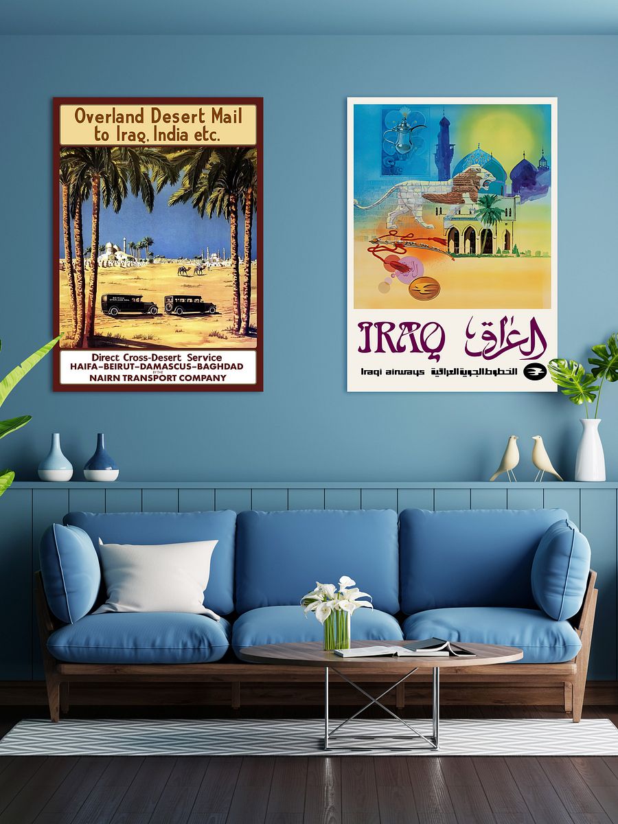 Haifa, Beirut, Damascus, Baghdad. Nairn transport Co. Israel, Palestine, Lebanon, Syria, Iraq 1923 — retro travel poster, vintage travel art product image (2)