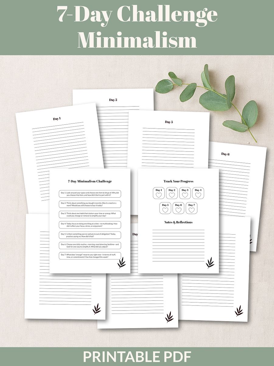 7-Day Minimalism Challenge Printable product image (1)