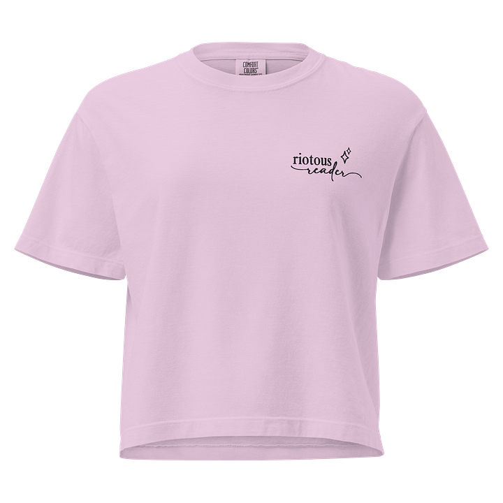 Riotous Reader Box Crop Embroidered Tee (Light) product image (5)