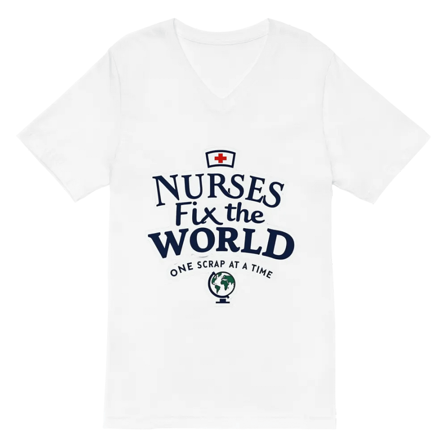 NURSES Fix the WORLD V-Neck T-Shirt product image (2)