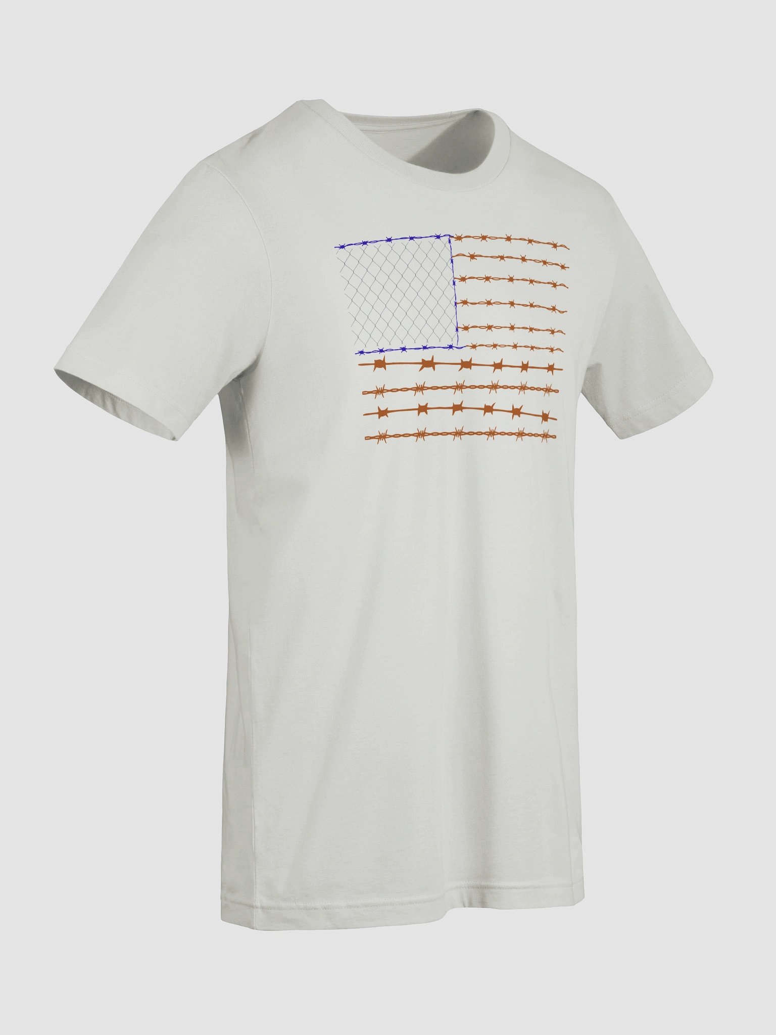 American Flag Barbed Wire Chain Link Bella & Canvas 3001 Supersoft Tee product image (36)