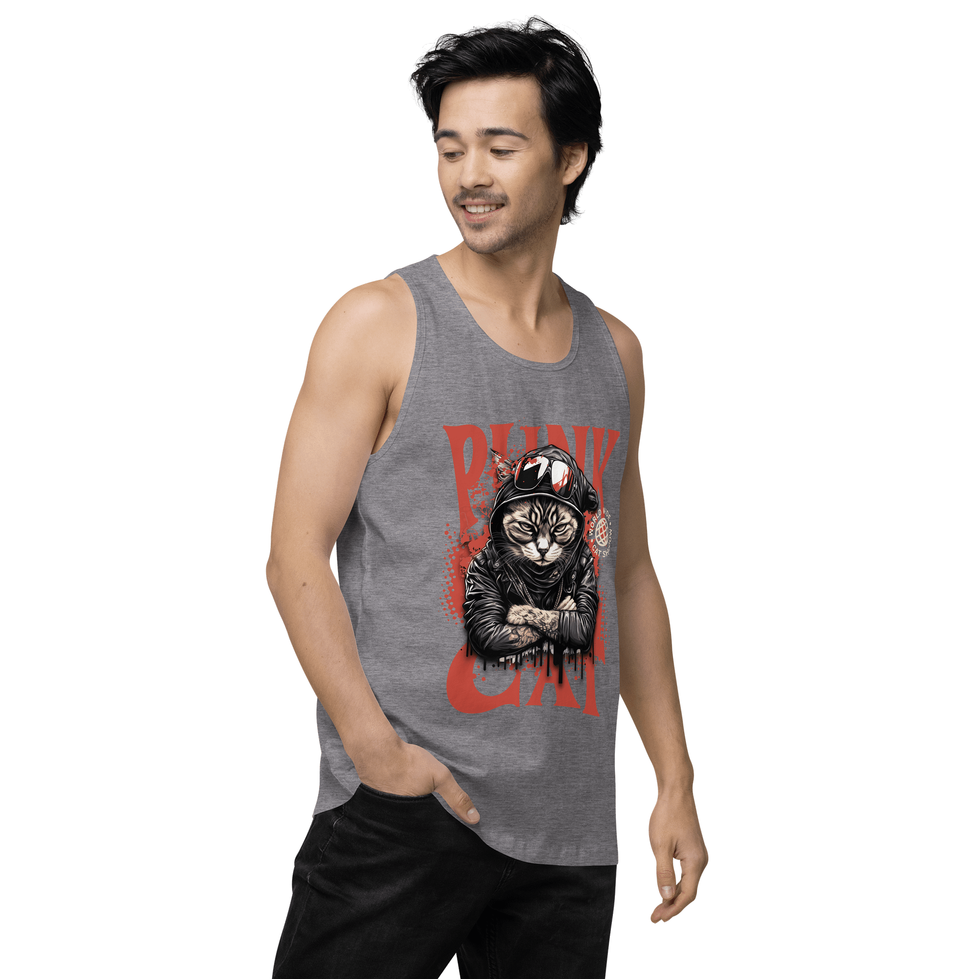 Punk Cat | Cotton Heritage Premium Tank Top product image (4)