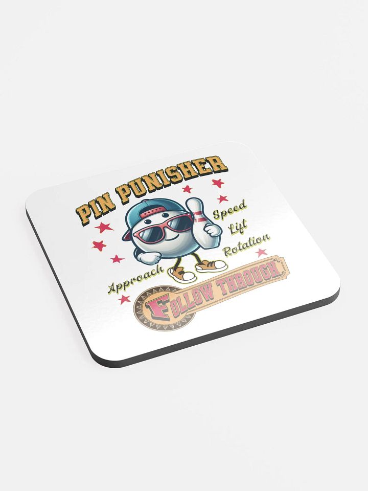 Pin Punisher Bowling Glossed Eco-Friendly Elegance Cork Coaster product image (2)