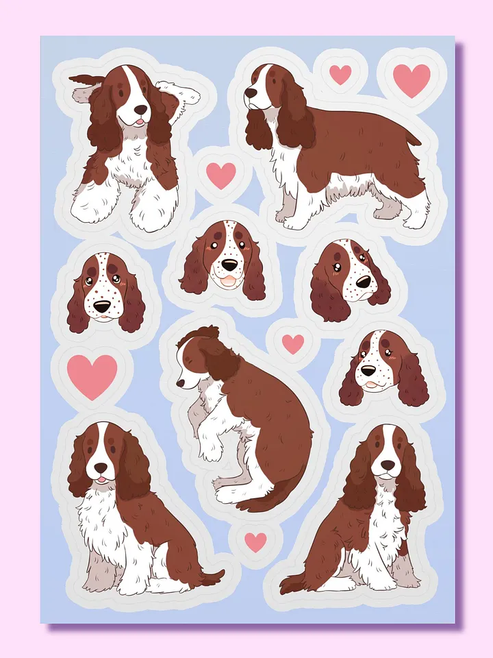 Playful English Cocker Spaniels Sticker Sheet product image (1)
