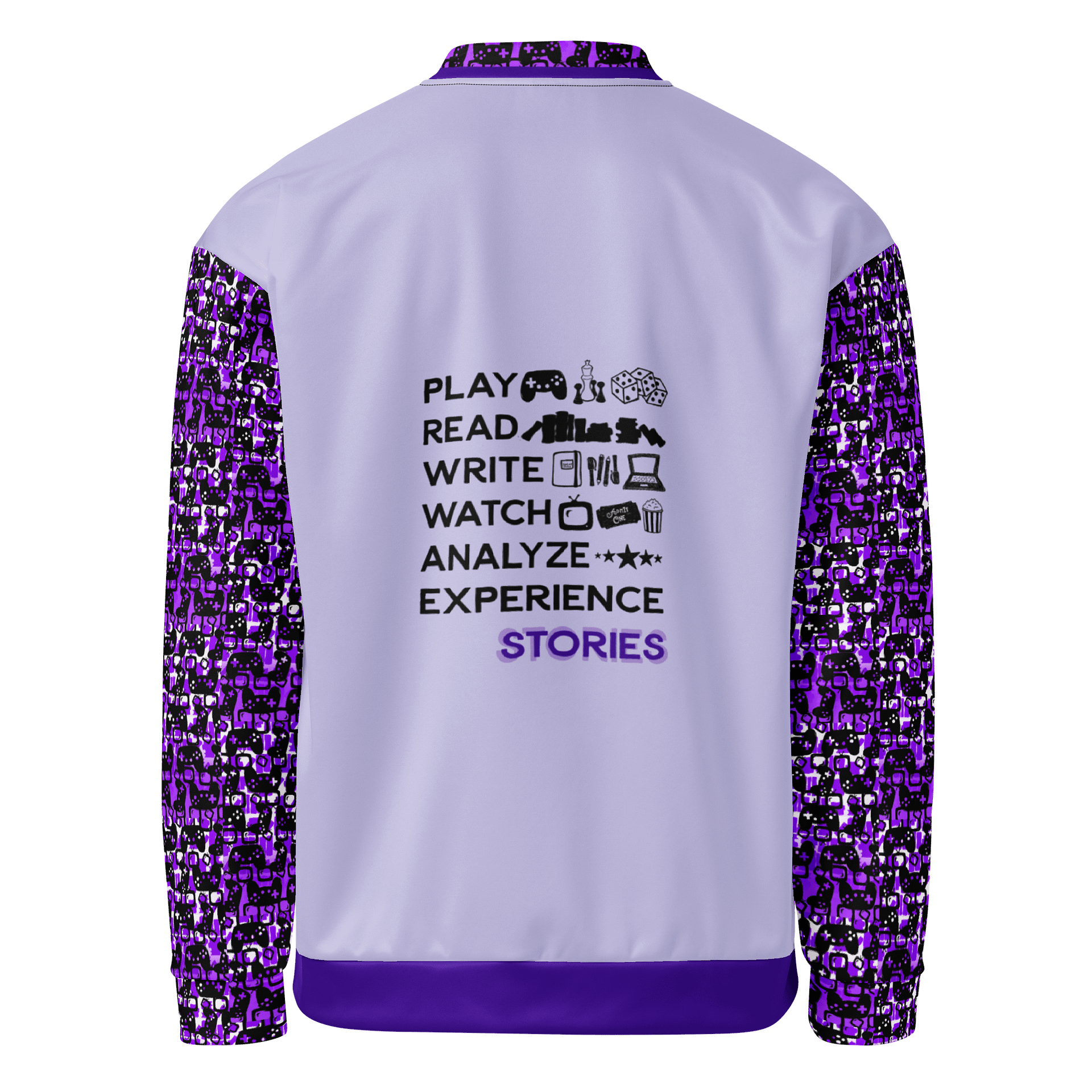 Experience Stories Unisex Bomber Jacket (Purple, Melrose, and Black) product image (2)