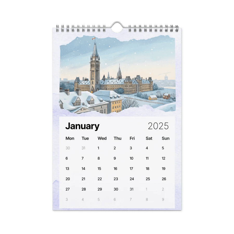 WORLD CAPITALS WATERCOLOR WALL CALENDAR 2025 product image (6)