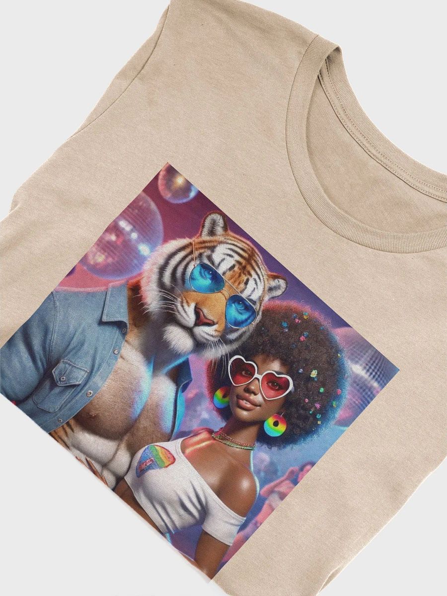 TITAN TIGER and AFRO DIVA - DANCE MEMECOIN - PREMIUM TEE - TAN product image (4)