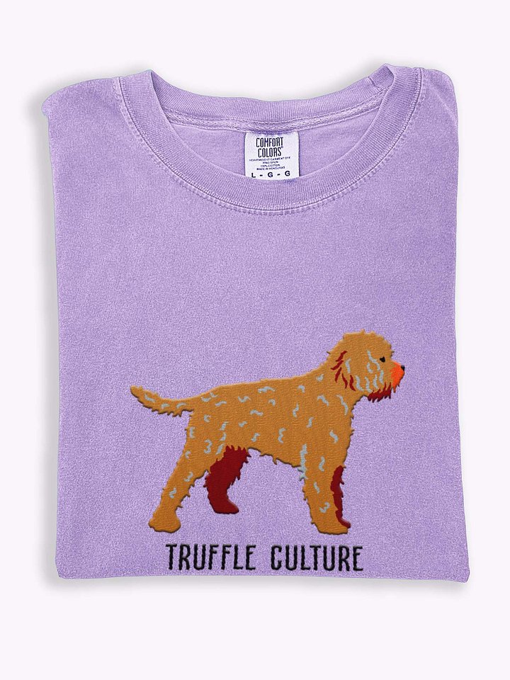 Truffle Culture T-Shirt(Embroidered) of a Lagotto Romagnolo(Tan) product image (1)