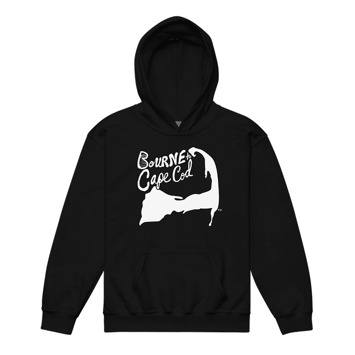 Girls' | BOURNE to Cape Cod™ | DTG Vintage Print | Youth Heavy Blend Hooded Sweatshirt | Rugged, Cozy, Adventure-Ready | White Logo product image (1)