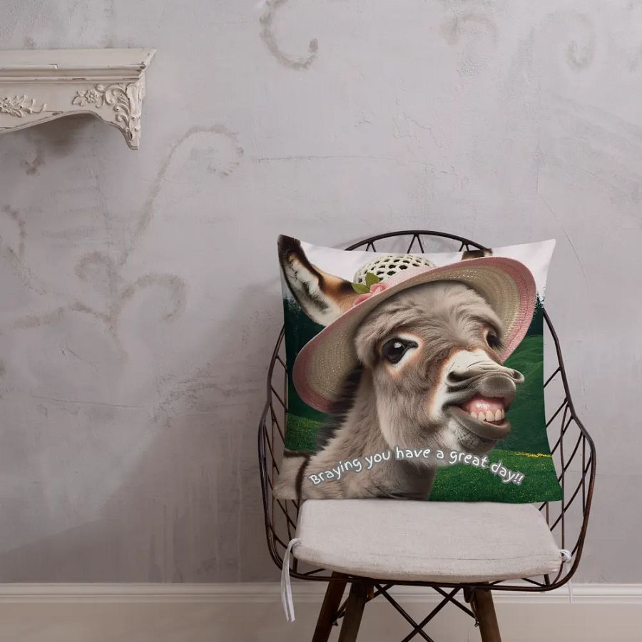 Braying Donkey Throw Pillows product image (1)