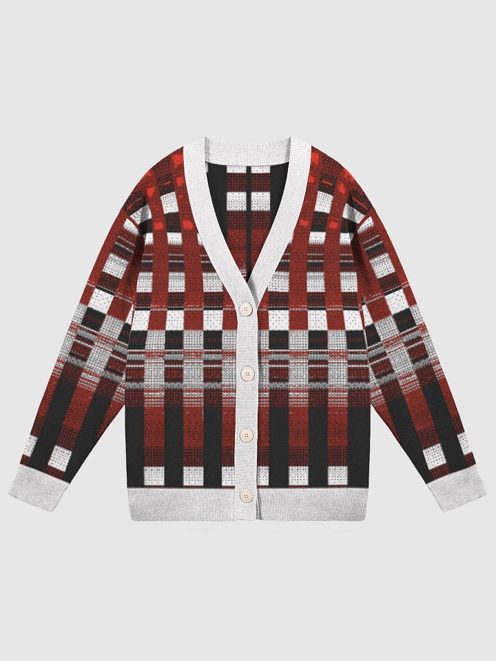 Retro Plaid Cardigan – Red & Black product image (1)
