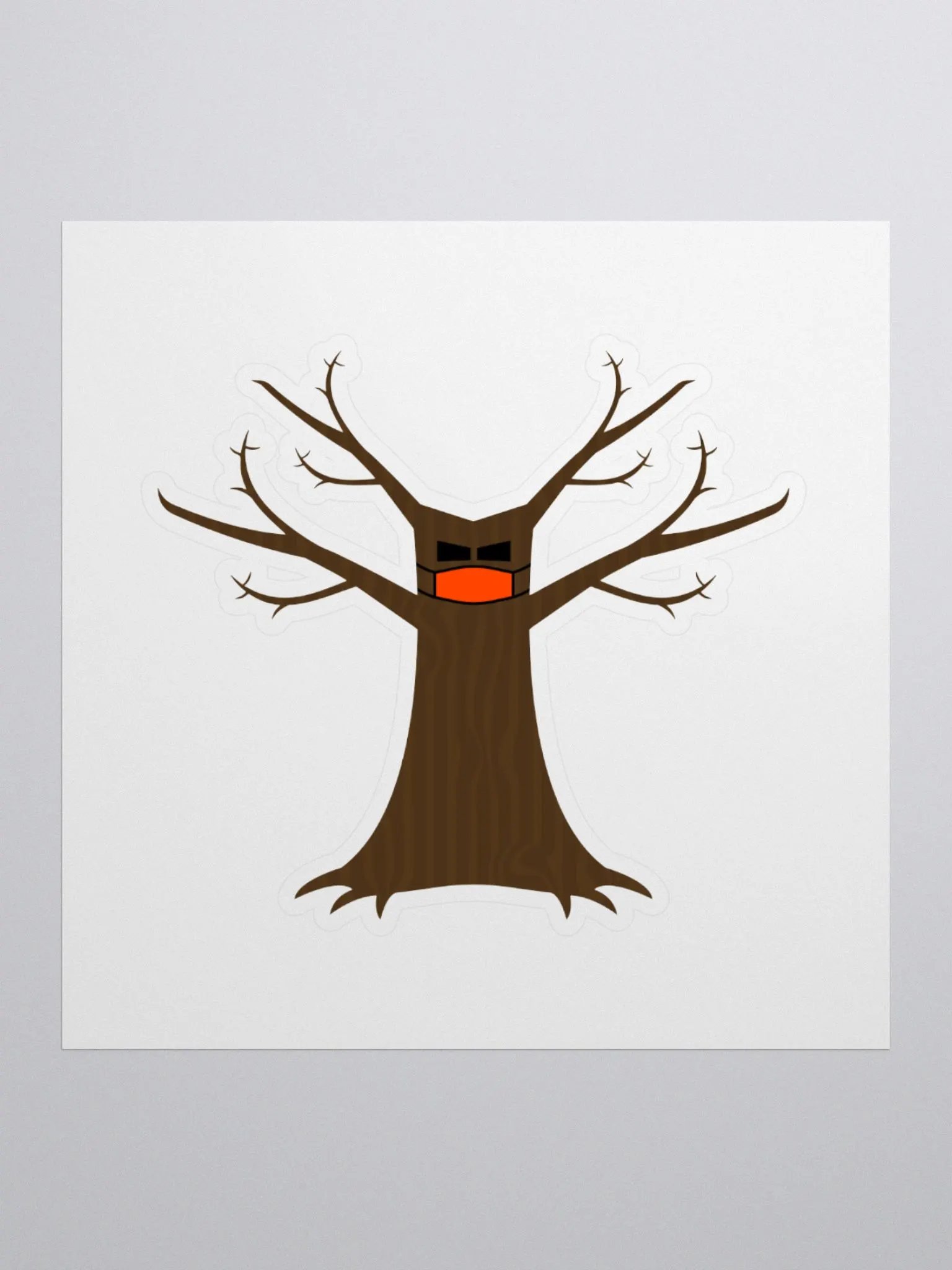 Spooky Tree Wearing A Face Mask Stickers product image (1)