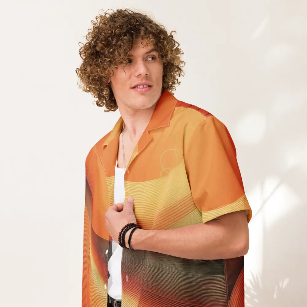 Men's Full-Print-5 Orange Hawaiian Shirt product image (8)