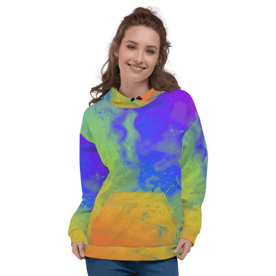 Rainbow Abstractions Unisex Pull On Hoodie product image (4)