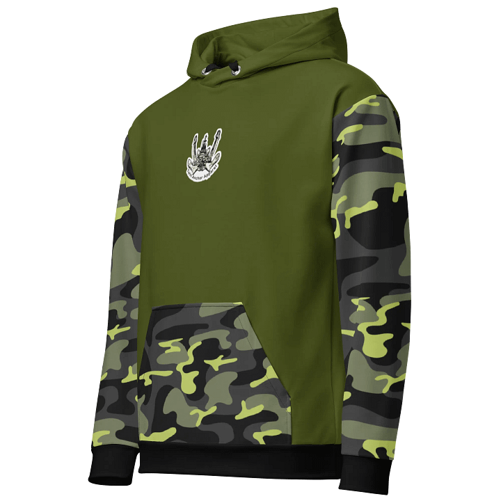 Camouflage & Green Twin Anchor Logo Hoodie product image (2)
