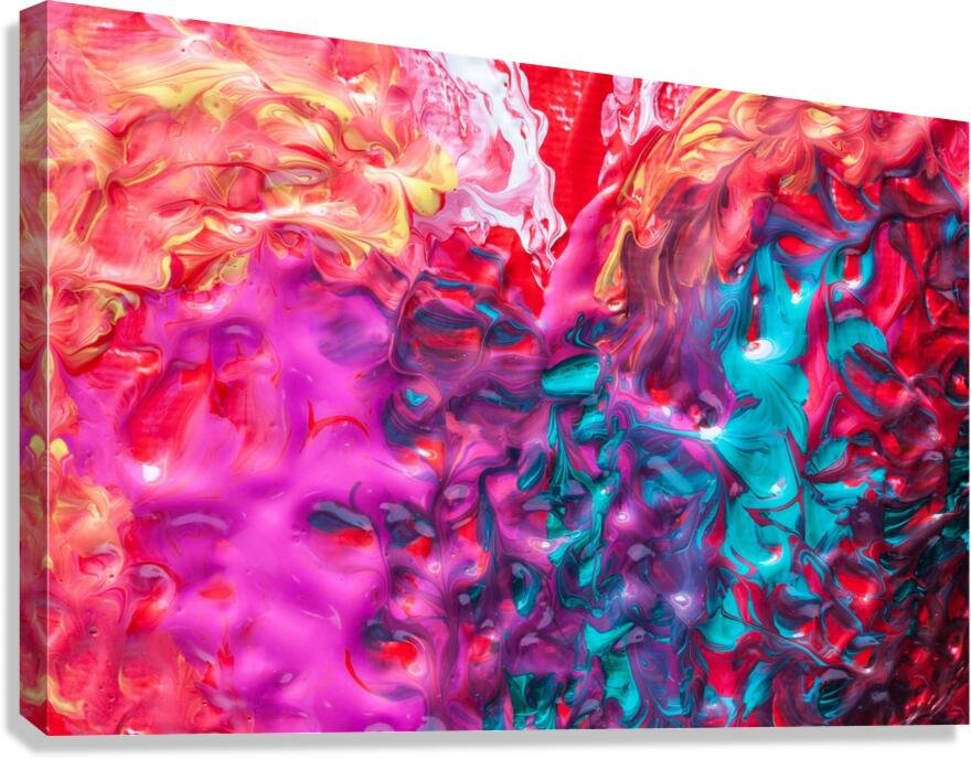 Neon Abstract Wall Art Print – Vibrant Psychedelic Fluid Acrylic Swirl product image (3)