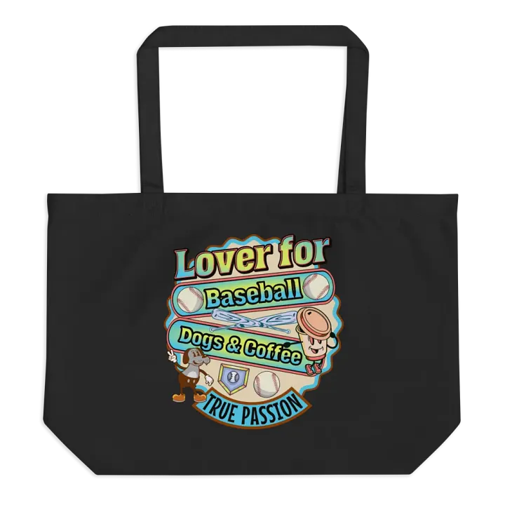 Lover for Baseball Dogs And Coffee Tote Bag product image (1)