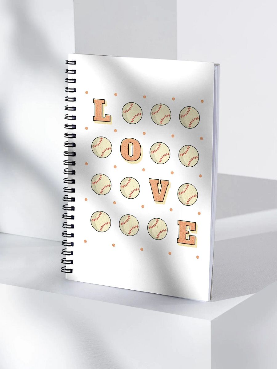 Love Baseball Square Letters Spiral Notebook product image (3)