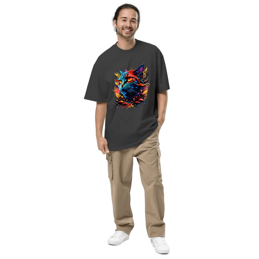 [Trippy Cat] Oversized T-Shirt product image (6)