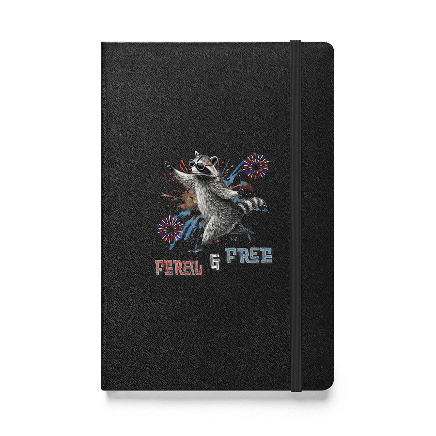 Feral And Free Patriotic Raccoon Hardcover Journal product image (1)