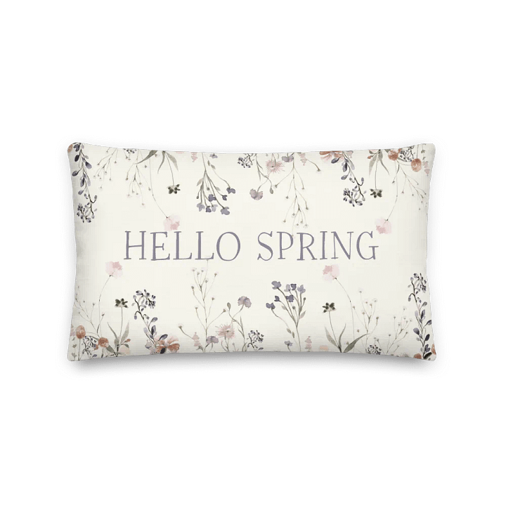 HELLO SPRING & Wildflowers Pillow in three sizes - Premium Pillow - Frühlingskissen mit Blumendruck product image (1)