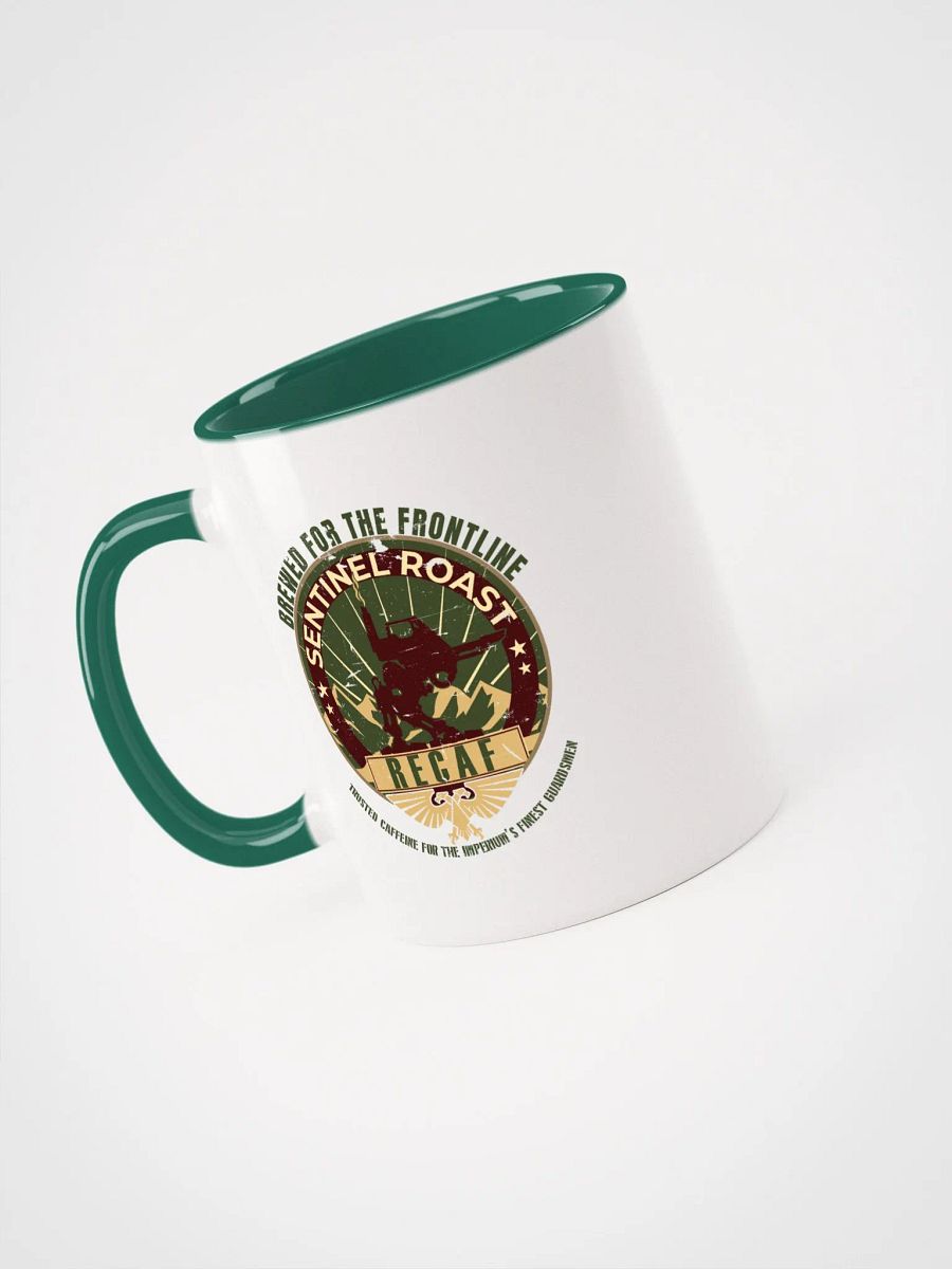 Sentinel Roast Recaff – Retro Warhammer 40K Astra Militarum Propaganda Poster Ceramic Mug product image (12)