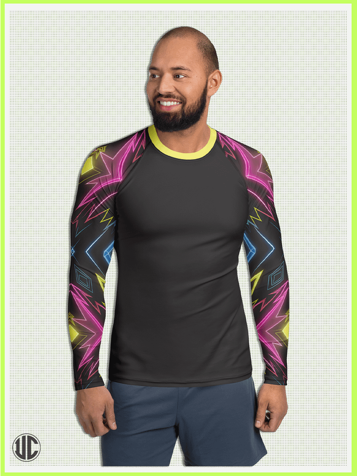 Neon Kaleidoscope – Men’s Rash Guard product image (1)