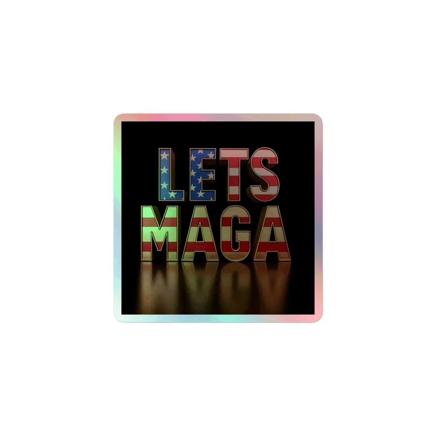 Patriotic LETS MAGA Holographic Sticker Set product image (2)