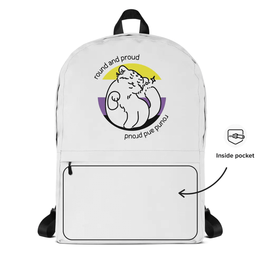 Round and Proud Manul Nonbinary Version - Backpack product image (2)
