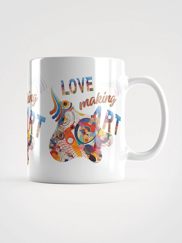 colorful mug for the artist. 'Love making art' Perfect gift for mom dad, son daughter friend who loves arty things product image (1)