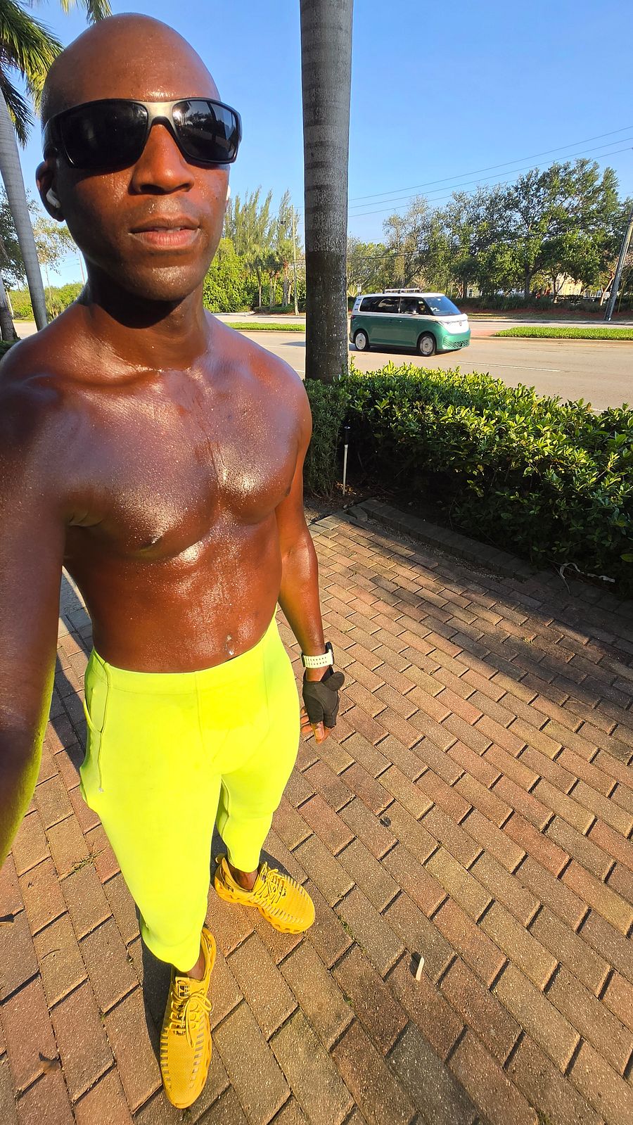 Unisex Neon Green Yoga Shorts product image (6)