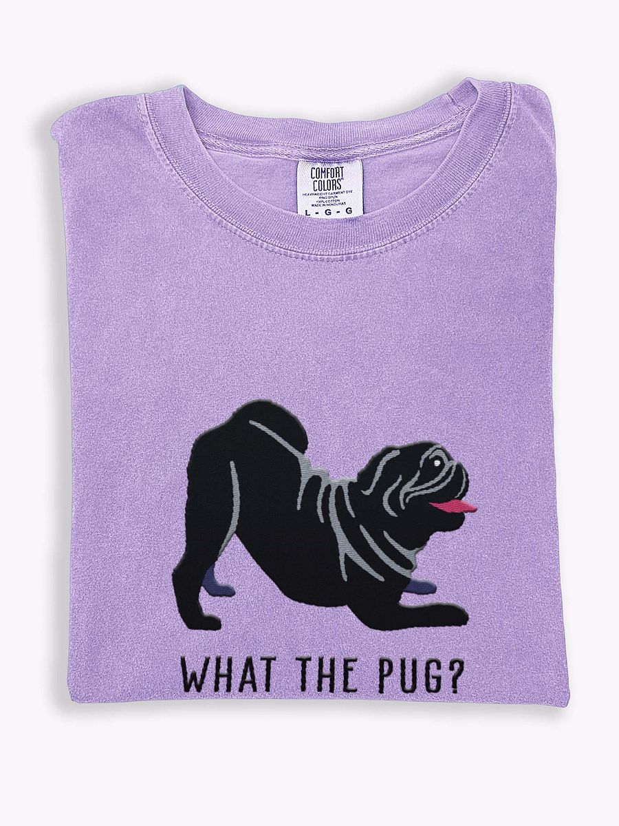 What the Pug? T-Shirt(Embroidered) of a Pug(Black) product image (1)