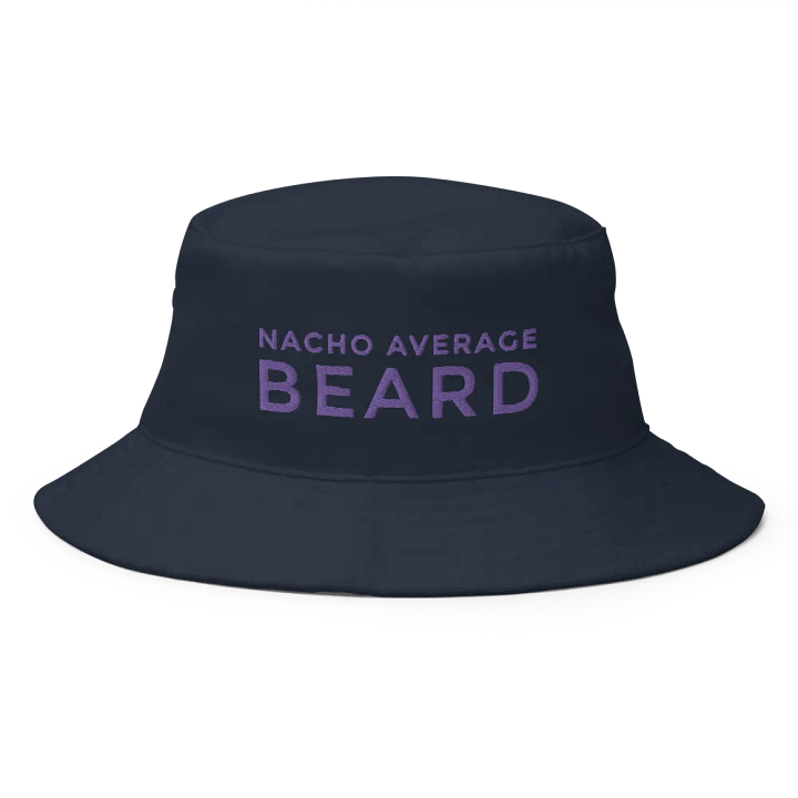 Nacho Average Beard Navy Bucket Hat (Purple Embroidery) product image (1)