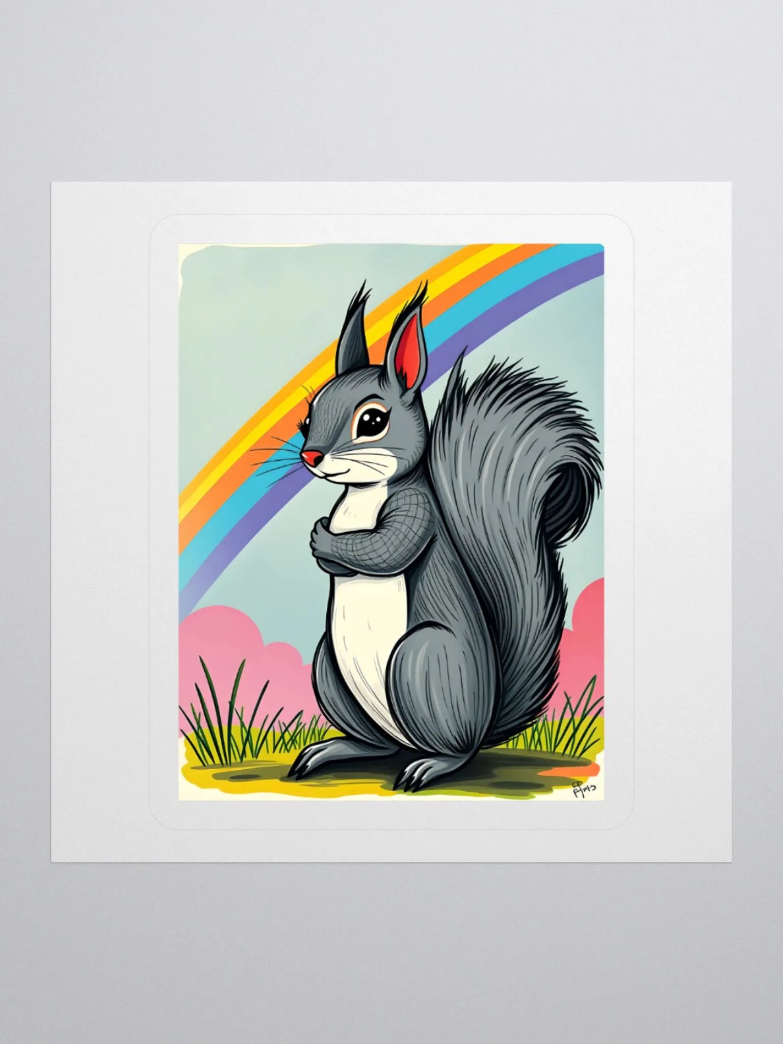 Rainbow Squirrel Kiss Cut Stickers product image (1)
