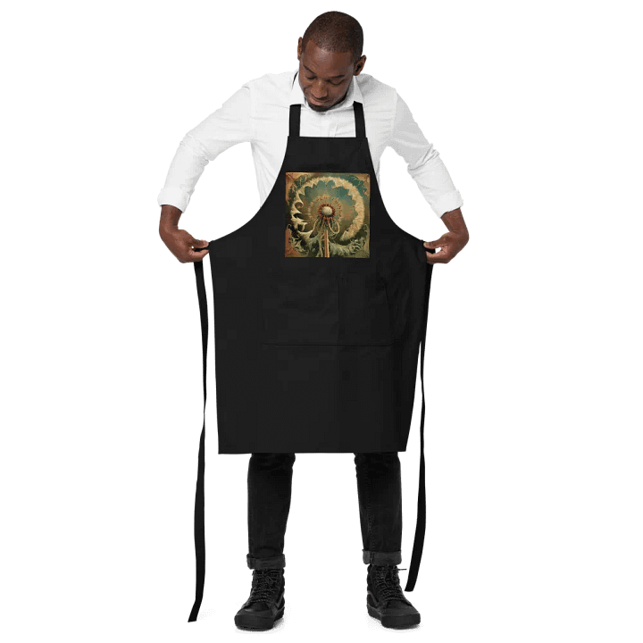Art Nouveau Dandelion Flower Seed Head In Gold Organic Cotton Apron product image (2)