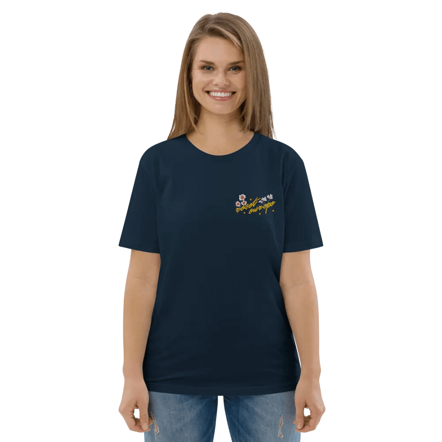 reset europe w/ flowers embroidered t-shirt - 100% organic cotton product image (10)