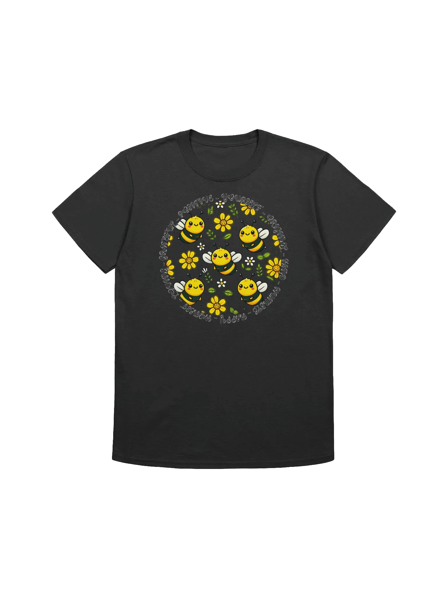 Positive Bumblebees-Uplifting Bee and Flower Design T-Shirt product image (2)