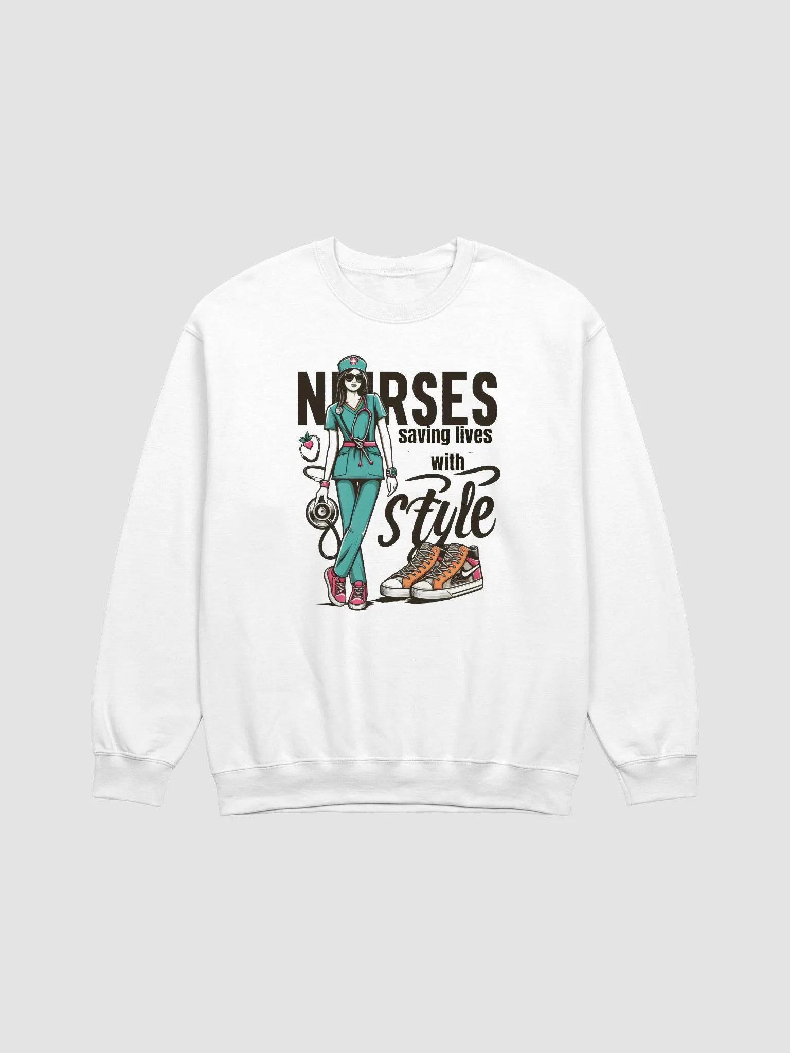 Fashionable Nurse Stethoscope Crewneck product image (5)
