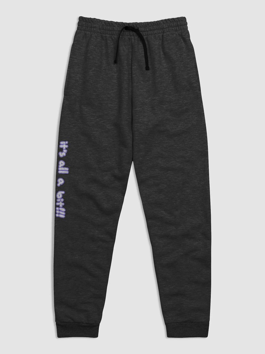 “It’s all a bit!!!” (long lined design, #9081ED) unisex joggers product image (1)