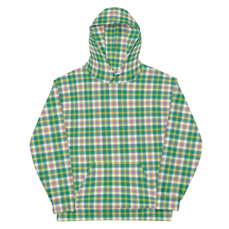 Seafoam Green and Purple Plaid Hoodie product image (6)
