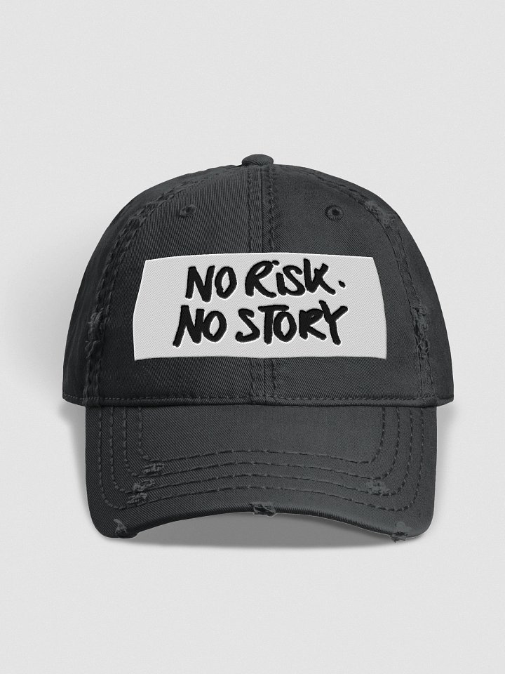 "No Risk No Story" Distressed Black Cap product image (1)