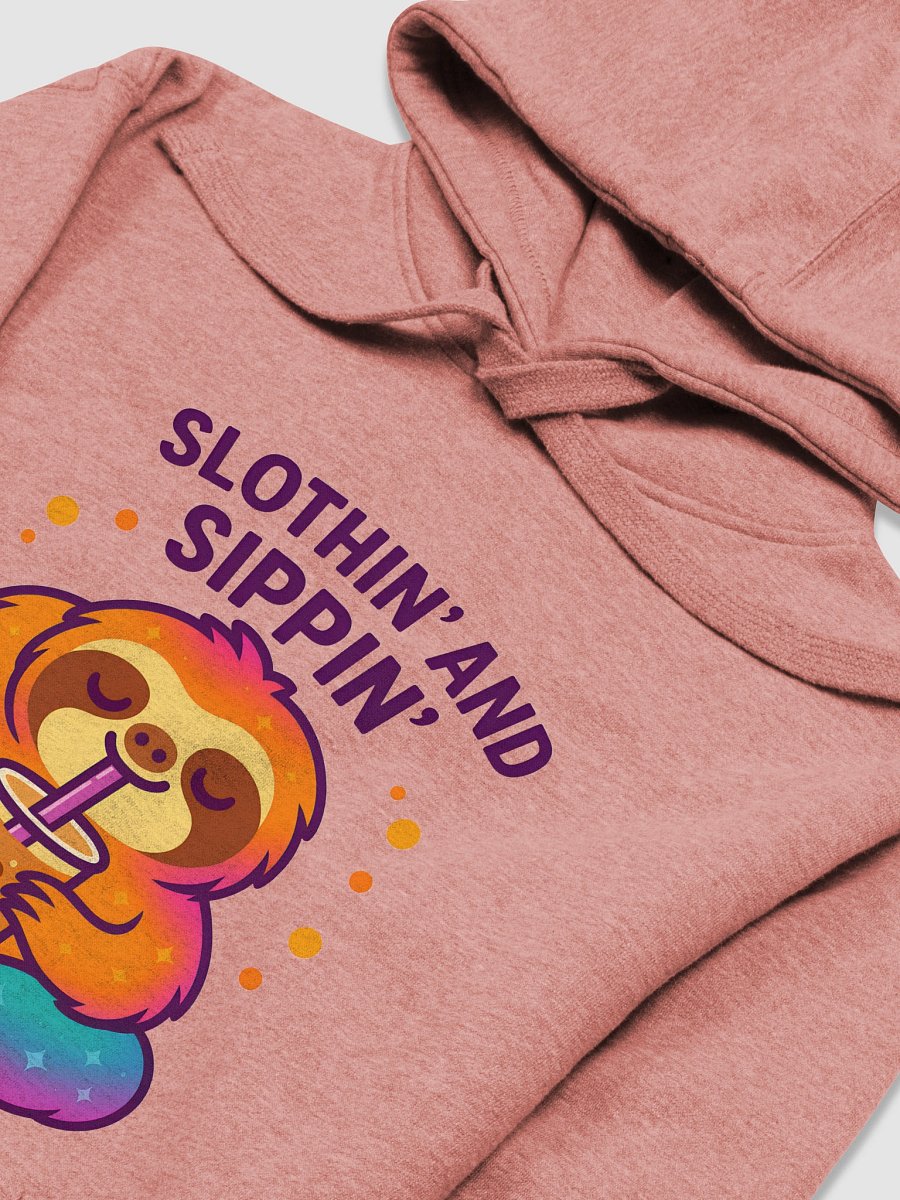 Slothin’ and Sippin’ – Cute Sloth Bubble Tea Hoodie | Sloths Having Snacks Collection product image (3)