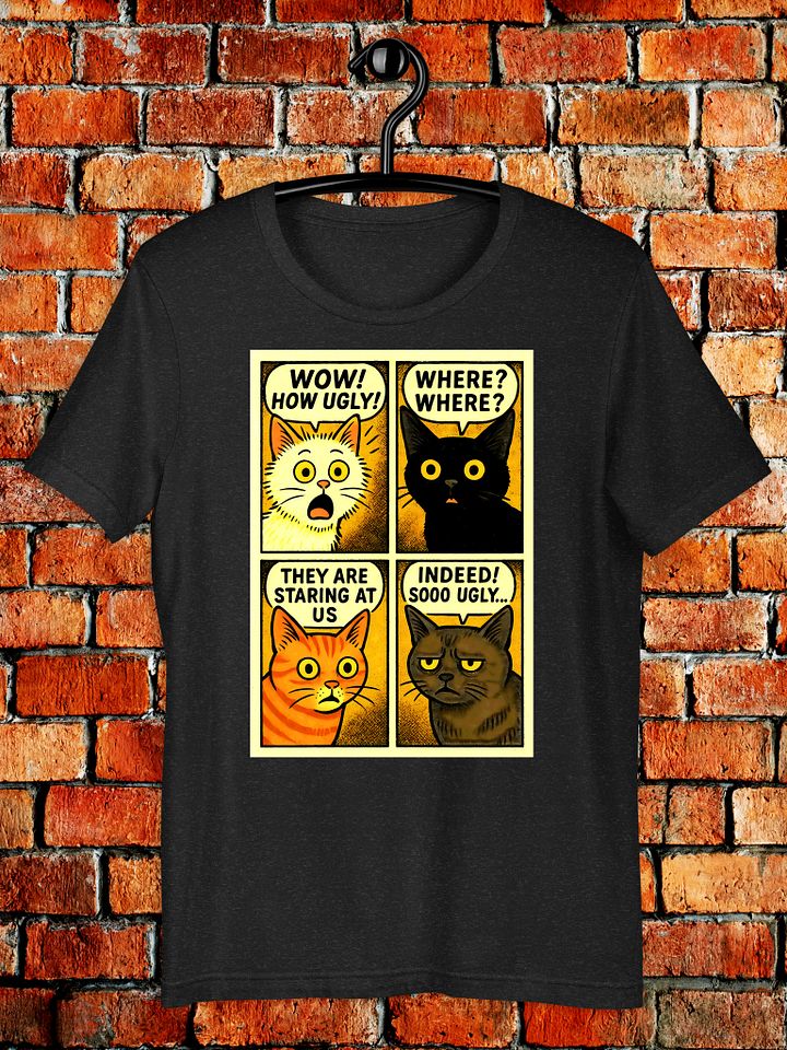 Ugly Cats Tee – Retro Comic Panel Parody Shirt product image (1)