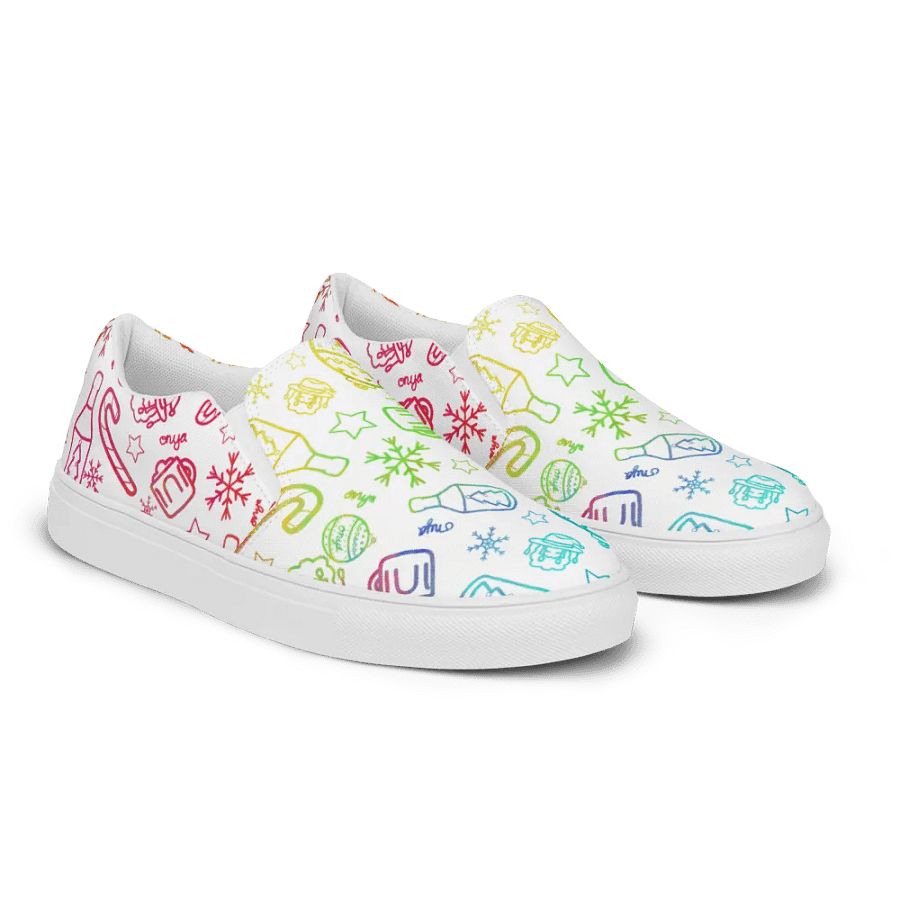 Limited Edition Christmas Rainbow Womens Slip-on Shoes product image (6)