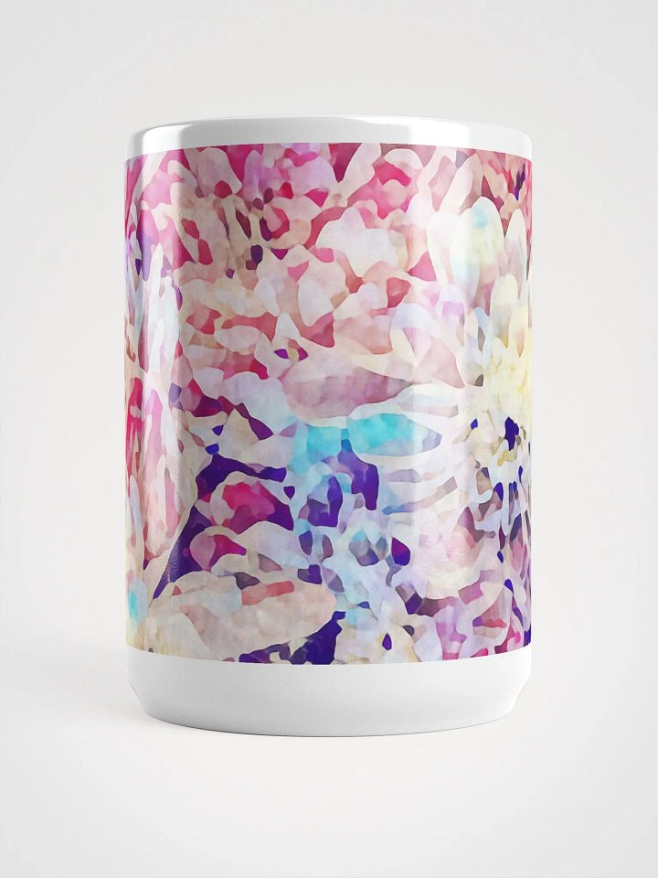 Abstract Graphic | White Coffee Mug | Pastel Dahlias Floral product image (2)