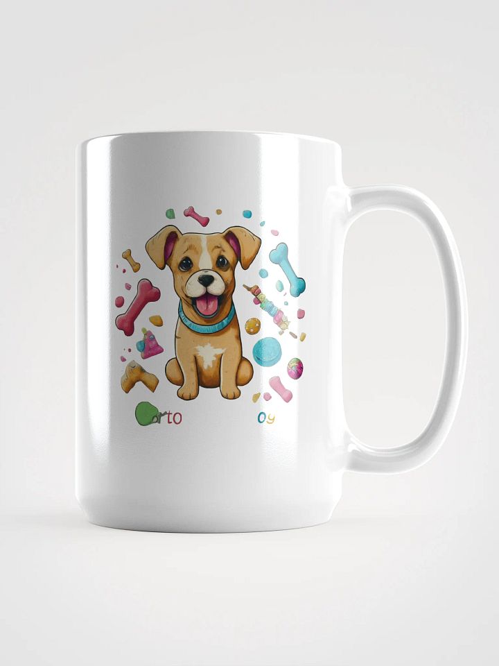 Playful Pup Cartoon White Glossy Mug product image (1)