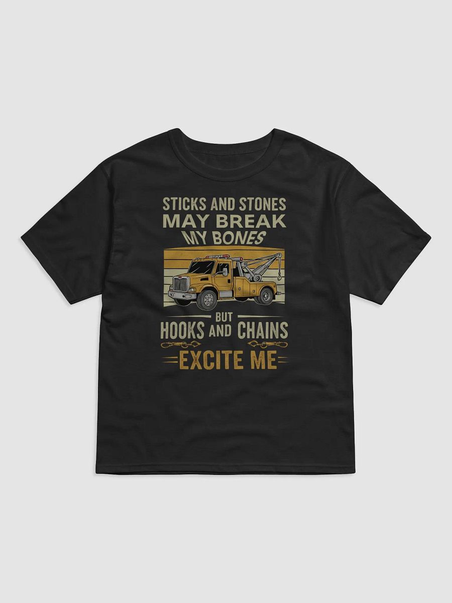 Funny Tow Truck T-Shirt – Hooks and Chains Excite Me – Tow Operator Gift product image (2)