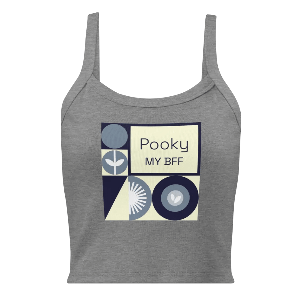 pooky, my bff Abstract Blue & White Geometric Tank Top product image (1)